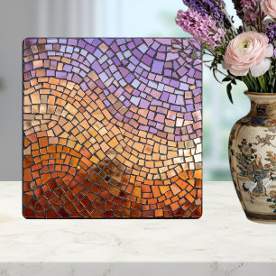 Schimmernder Mosaik-Gradient Sonnenuntergang Disco Fliese