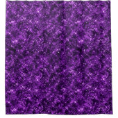 Schimmernder Ozean Glamour Lila Glitzer Duschvorhang (Vorderseite)