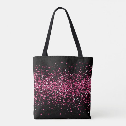 Schimmernder, rosa Glitzer Chic Confetti Tasche (Rückseite)