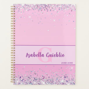 Schimmernder rosa Glitzer Minimalistisches Design Planer