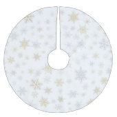 Schimmernder Schnee Polyester Weihnachtsbaumdecke (Vorderseite)