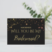 Schimmernder Sparkle wird meine Bridesmaid-Karte s RSVP Karte (Stehend Vorderseite)