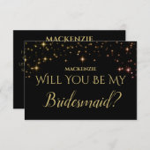 Schimmernder Sparkle wird meine Bridesmaid-Karte s RSVP Karte (Vorne/Hinten)