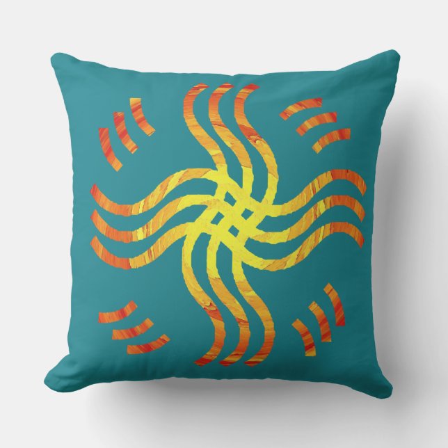 Schimmernder Stammes- Sun Kissen Für Draußen (Vorderseite)