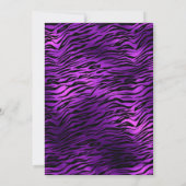 Schimmernder Violet Tiger Stripes Junggeselinnen-A Einladung (Rückseite)