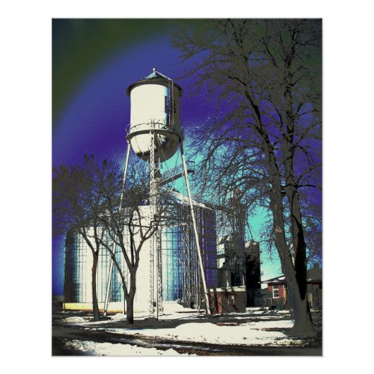 Schimmernder Wasserturm Poster (Vorderseite)