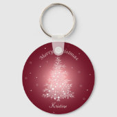 Schimmernder Weihnachtsbaum-Schlüsselanhänger Schlüsselanhänger (Vorderseite)