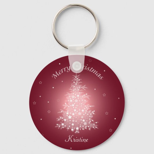 Schimmernder Weihnachtsbaum-Schlüsselanhänger Schlüsselanhänger (Vorderseite)