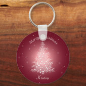 Schimmernder Weihnachtsbaum-Schlüsselanhänger Schlüsselanhänger (Vorderseite)