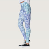 Schimmerndes Aquamarines Blau und Lila Prisma Leggings (Links)