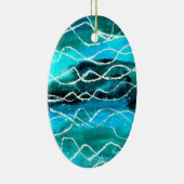 Schimmerndes blaugrünes Ornament (Rechts)