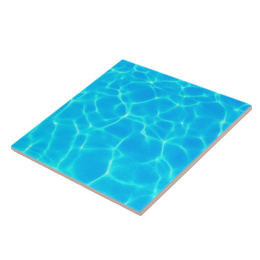 Schimmerndes Blue Pool Water Reflections Foto Fliese (Seite)