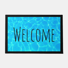 Schimmerndes Blue Pool Water Reflections Foto Fußmatte