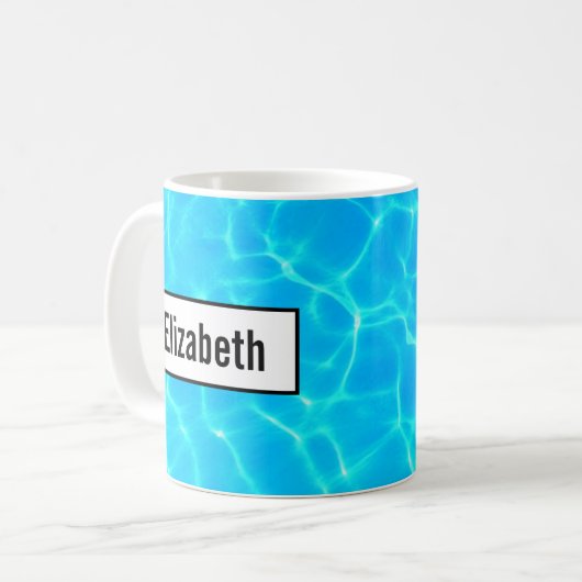 Schimmerndes Blue Pool Water Reflections Foto Kaffeetasse (Vorderseite Links)