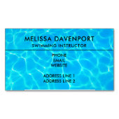 Schimmerndes Blue Pool Water Reflections Foto Magnetische Visitenkarte (Vorderseite)