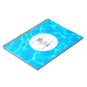 Schimmerndes Blue Pool Water Reflections Foto Notizblock (Linke Seite)