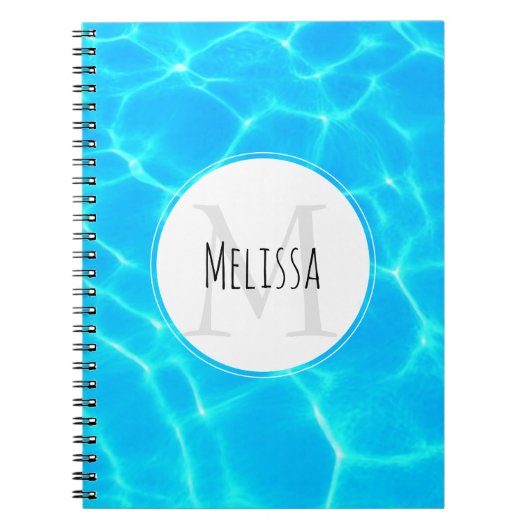 Schimmerndes Blue Pool Water Reflections Foto Notizblock (Vorderseite)