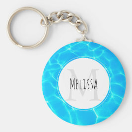 Schimmerndes Blue Pool Water Reflections Foto Schlüsselanhänger