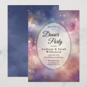 Schimmerndes Celestial Stardust Skies Dinner Party Einladung (Vorne/Hinten)