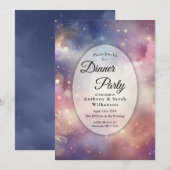 Schimmerndes Celestial Stardust Skies Dinner Party Einladung (Vorne/Hinten)