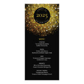 Schimmerndes "Circle Lights New Year's Eve Menu" Werbekarte (Vorne)