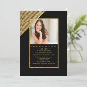 Schimmerndes Corner Stripes Foto Einladung (Stehend Vorderseite)