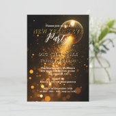 Schimmerndes Disco Ball Lights Silvester Party Einladung (Stehend Vorderseite)