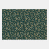 Schimmerndes goldenes Weihnachtsbackmuster Geschenkpapier Set (Vorderseite 2)