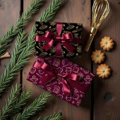 Schimmerndes goldenes Weihnachtsbackmuster Geschenkpapier Set
