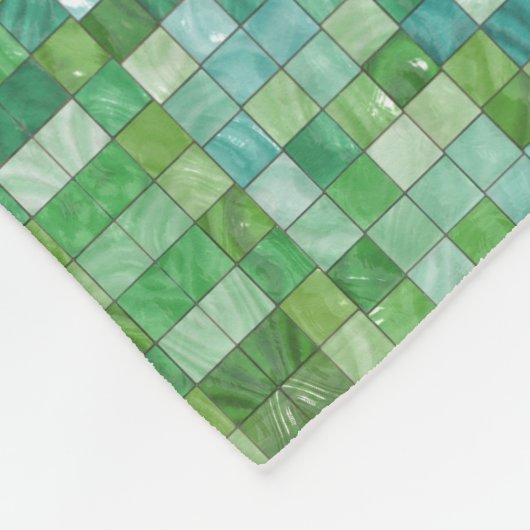 Schimmerndes grünes kariertes Fleece-Decken Fleecedecke (Ecke)