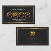 Schimmerndes leuchtendes Gold fasst Klempner ein Visitenkarte (Vorne/Hinten)