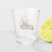 Schimmerndes Rentierglas Schnapsglas (Rückseite)