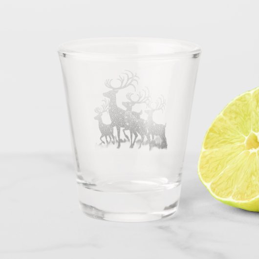 Schimmerndes Rentierglas Schnapsglas (Rückseite)