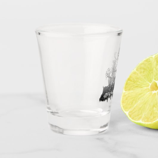 Schimmerndes Rentierglas Schnapsglas (Links)