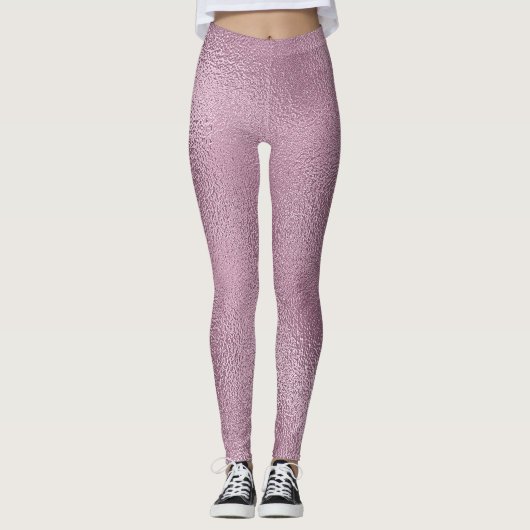 Schimmerndes rosa Glasdesign Leggings (Vorderseite)