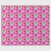 Schimmerndes rosa Herz-Foto Geschenkpapier (Flach)