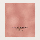 Schimmerndes Rose-Gold Moderner Hintergrund Visitenkarten (Außenseite Aufgefaltet)