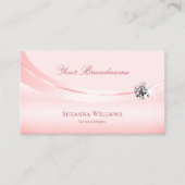 Schimmerpastellrosa mit Logo und Funkelnd Diamant Visitenkarte (Vorderseite)
