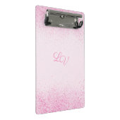 Schimmerrosa Glitzer Staub Mini Klemmbrett (Schrägansicht)