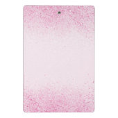 Schimmerrosa Glitzer Staub Mini Klemmbrett (Rückseite)