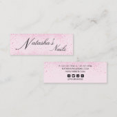 Schimmerrosa Glitzer Staub Mini Visitenkarte (Vorne/Hinten)