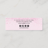 Schimmerrosa Glitzer Staub Mini Visitenkarte (Rückseite)