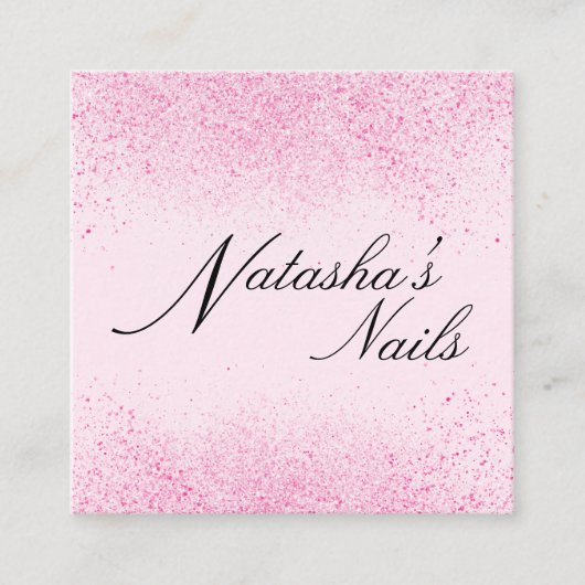 Schimmerrosa Glitzer Staub Quadratische Visitenkarte (Vorderseite)