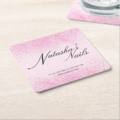 Schimmerrosa Glitzer Staub Rechteckiger Pappuntersetzer (angewinkelt)