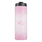 Schimmerrosa Glitzer Staub Thermosbecher (Vorderseite)