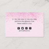 Schimmerrosa Glitzer Staub Visitenkarte (Rückseite)