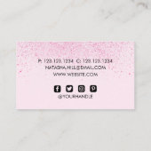 Schimmerrosa Glitzer Staub Visitenkarte (Rückseite)