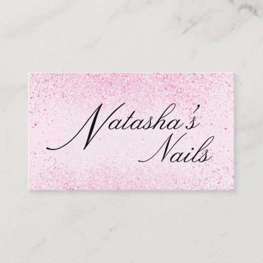 Schimmerrosa Glitzer Staub Visitenkarte (Vorderseite)