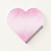 Schimmerrosa Glitzer Staubherz Notizblock (Rückseite)