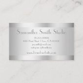 Schimmersilber Glitzer Glam Nail und Maniküre Visitenkarte (Rückseite)